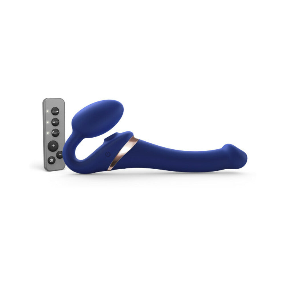 Strap-On-Me Rechargeable Remote-Controlled Multi Orgasm Bendable Strap-On Night Blue S - Fantasies Boutique