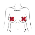 Pastease Everyday Reusable Liquid Red Cross Nipple Pasties