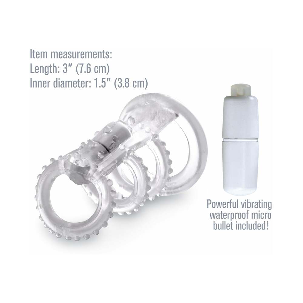 Fantasy X-tensions Vibrating Cock Cage Clear - Fantasies Boutique