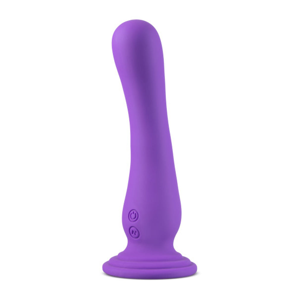 Impressions Ibiza Rechargeable Silicone 7.75 in. Vibrating Dildo with Suction Cup Plum - Fantasies Boutique