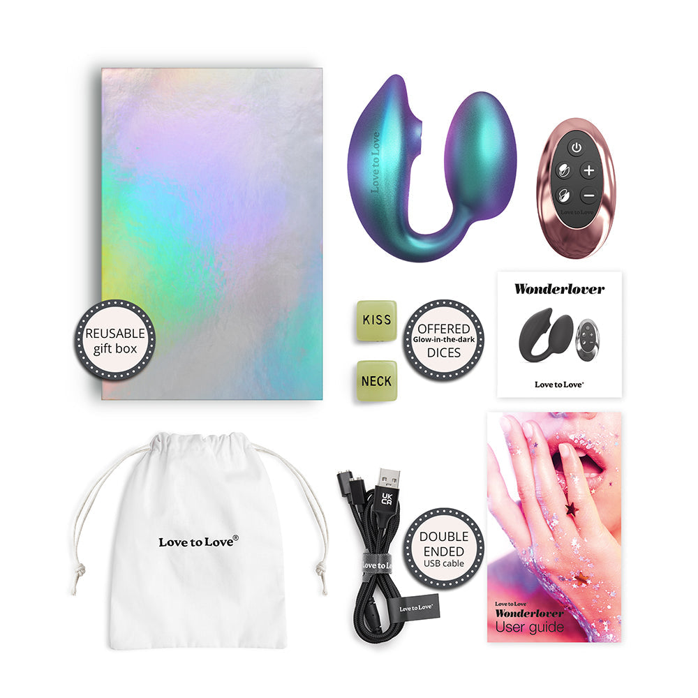 Love to Love Wonderlover with Remote Iridescent Turquoise - Fantasies Boutique