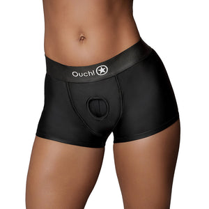 Ouch! Vibrating Strap-on Boxer Black M/L - Fantasies Boutique