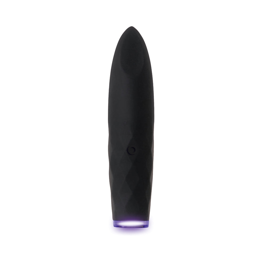 Evolved On The Spot Light-Up Rechargeable Silicone Bullet Vibrator Black - Fantasies Boutique