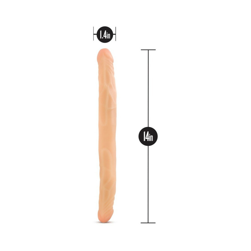 Blush B Yours 14 in. Double Dildo Beige - Fantasies Boutique
