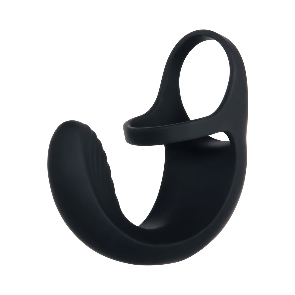 Zero Tolerance Vibrating Ball Cradle Rechargeable Remote-Controlled Silicone Cockring Black - Fantasies Boutique