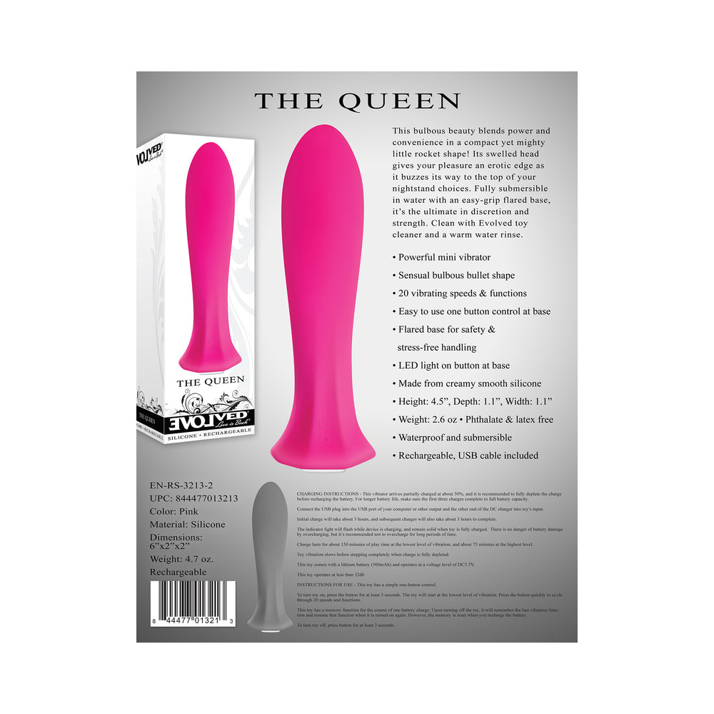 Evolved The Queen Rechargeable Silicone Mini Vibrator Pink - Fantasies Boutique