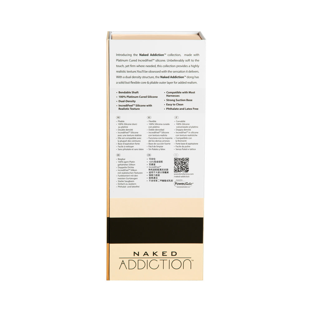 Naked Addiction Vanilla 9 in. Bendable Dual Density Silicone Dildo - Fantasies Boutique