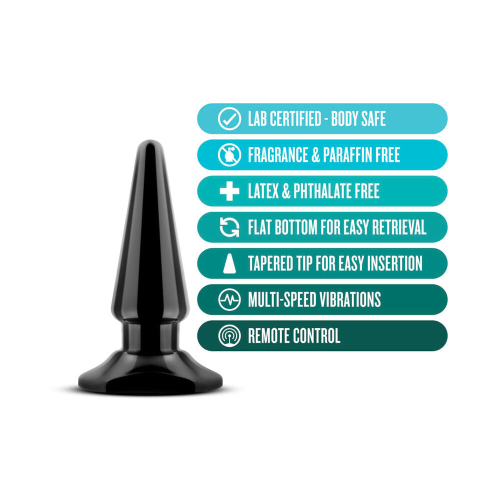 Anal Adventures Basic Vibrating Anal Pleaser Remote-Controlled Plug Black - Fantasies Boutique