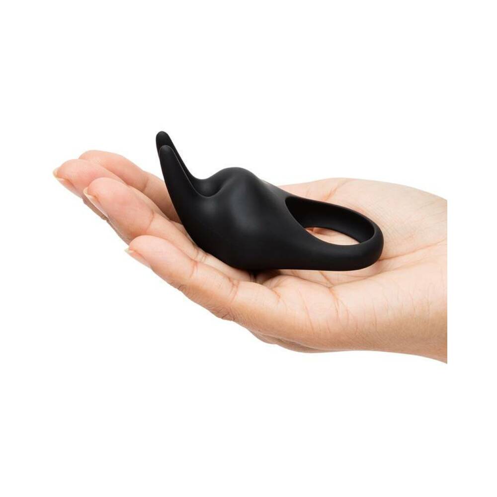 Fifty Shades of Grey Sensation Rechargeable Silicone Vibrating Rabbit Love Ring Black - Fantasies Boutique