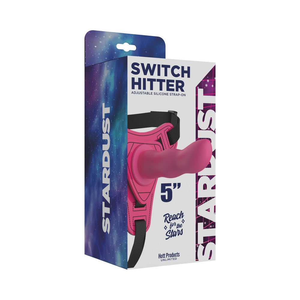 Stardust Switch Hitter Silicone Strap-On Dildo With Harness 5 in. Pink - Fantasies Boutique