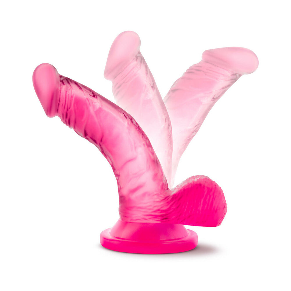 Blush Naturally Yours 4 in. Mini Cock Realistic Dildo with Balls & Suction Cup Pink - Fantasies Boutique