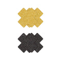 Pretty Pasties Glitter Cross Black/Gold 2 Pair