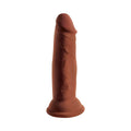 King Cock Plus 6 in. Triple Density Cock Realistic Dildo With Suction Cup Brown - Fantasies Boutique