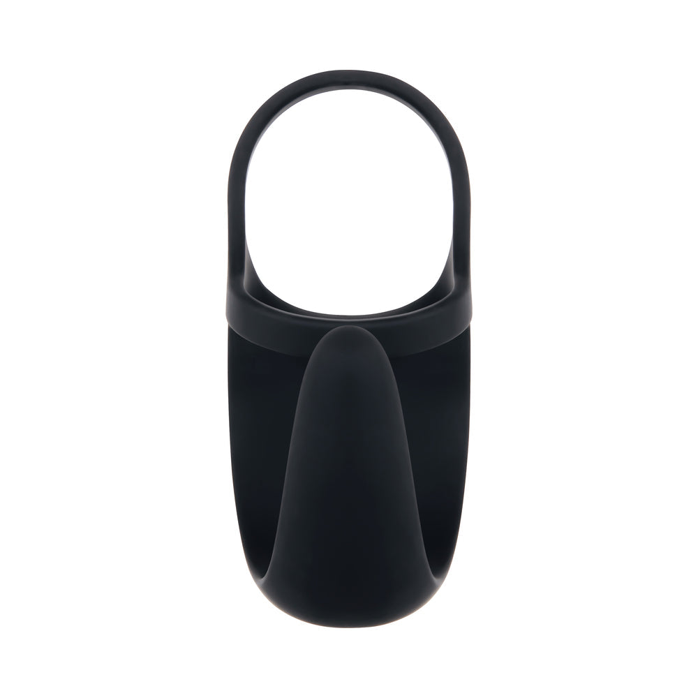 Zero Tolerance Vibrating Ball Cradle Rechargeable Remote-Controlled Silicone Cockring Black - Fantasies Boutique