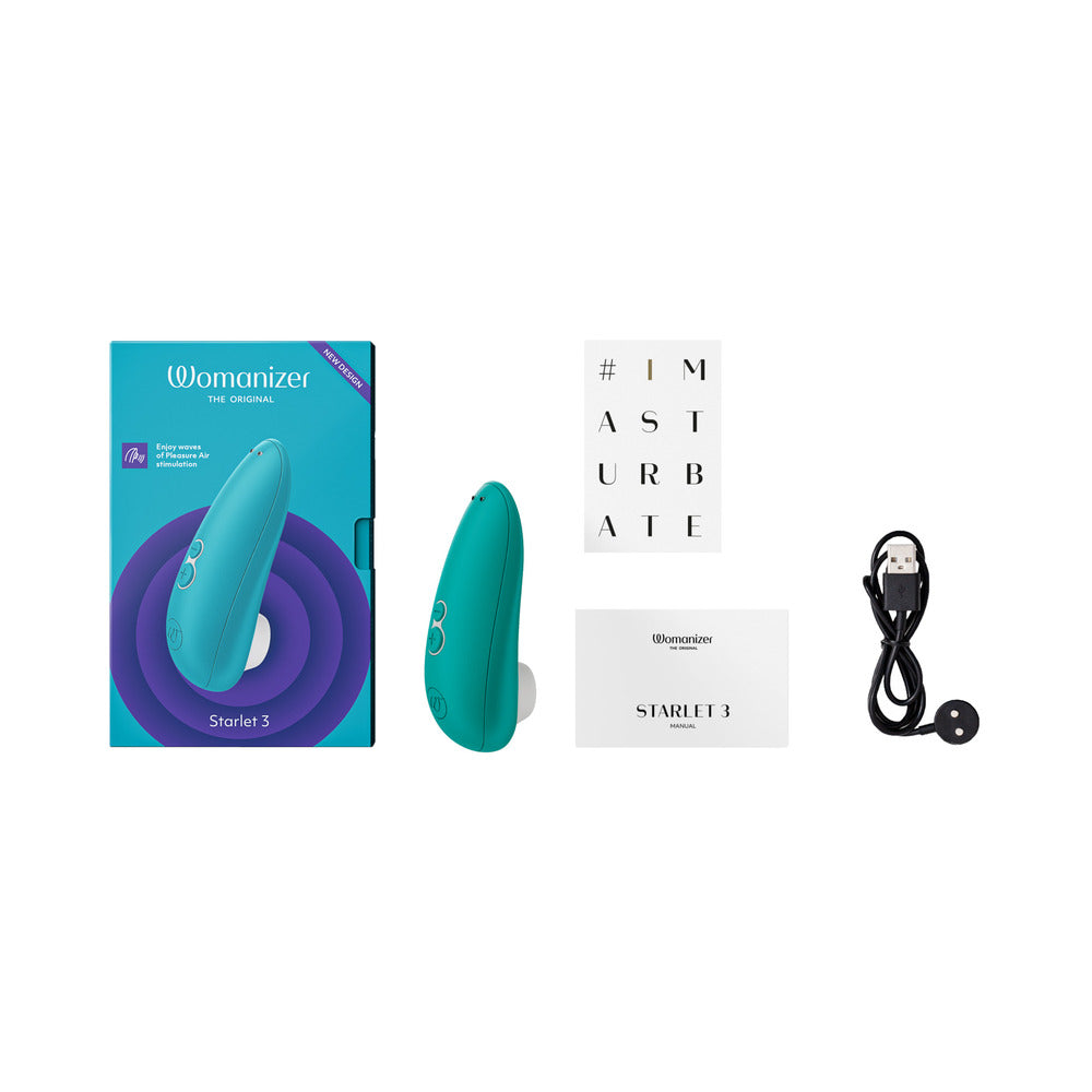 Womanizer Starlet 3 Rechargeable Silicone Compact Pleasure Air Clitoral Stimulator Turquoise - Fantasies Boutique