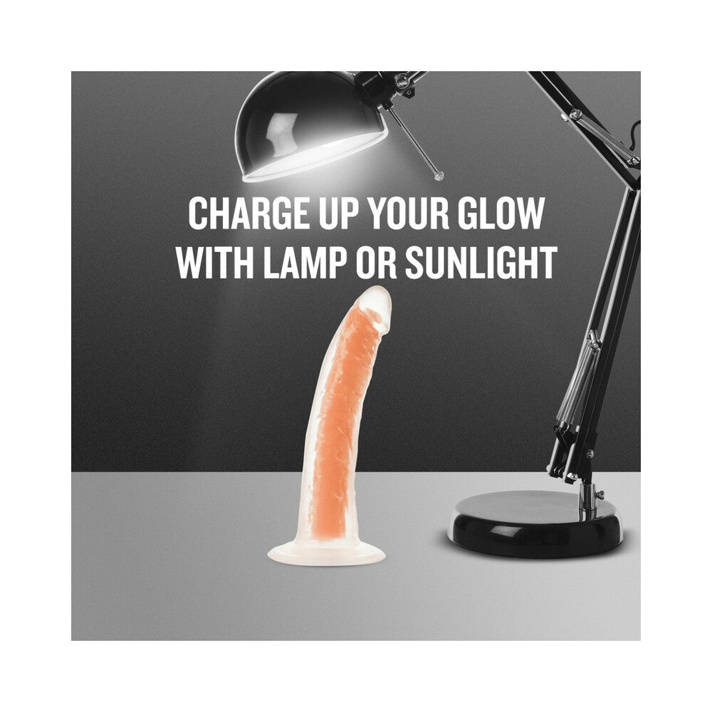 Blush Neo Elite Glow in the Dark Viper 7 in. Dual-Density Dildo Neon Orange - Fantasies Boutique