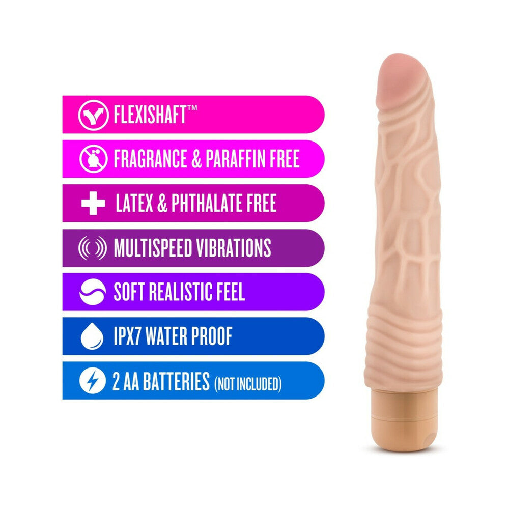 Dr. Skin Vibe 2 Realistic 9 in. Vibrating Dildo Beige - Fantasies Boutique