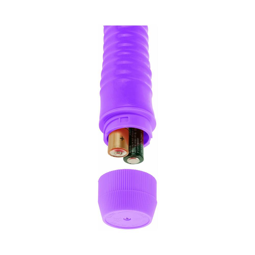 Pipedream Neon Ribbed Rocket Waterproof Slimline Vibrator Purple - Fantasies Boutique