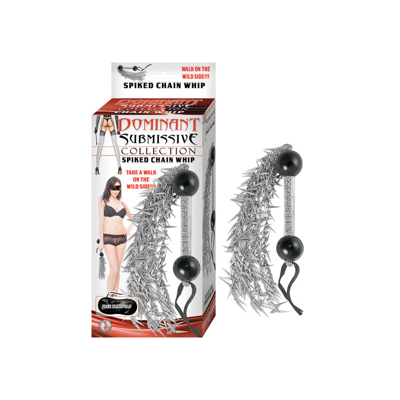 Dominant Submissive Collection Spiked Chain Whip - Fantasies Boutique