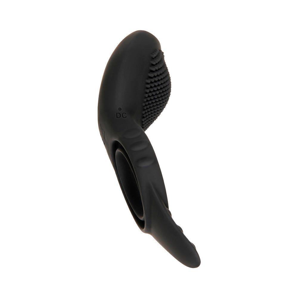 Zero Tolerance Mr. Flicker Remote-Controlled Flicking Tongue Vibrating Cockring Black - Fantasies Boutique