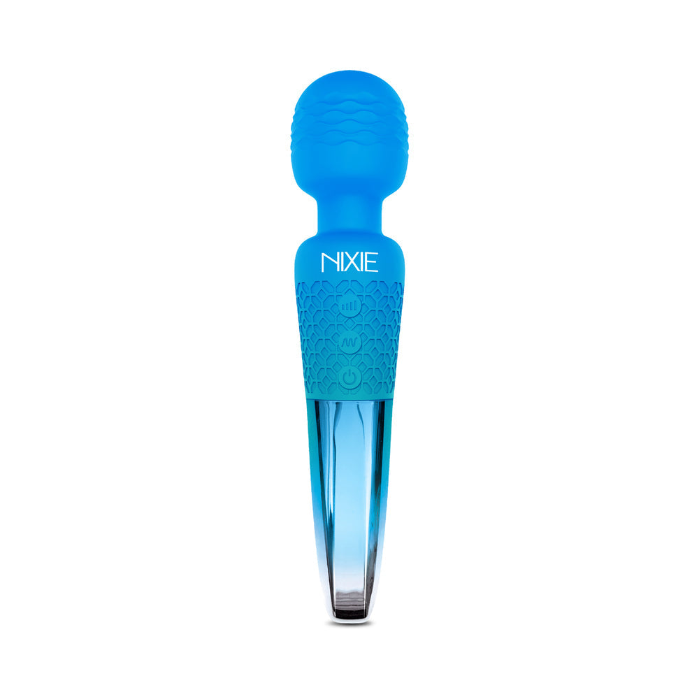 Nixie Rechargeable Wand Massager Blue Ombre Metallic - Fantasies Boutique