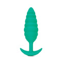 b-Vibe Twist Rechargeable Vibrating Silicone Textured Anal Plug Green - Fantasies Boutique