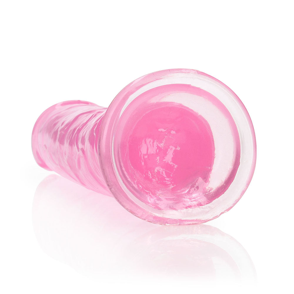 RealRock Crystal Clear Straight 9 in. Dildo Without Balls Pink - Fantasies Boutique
