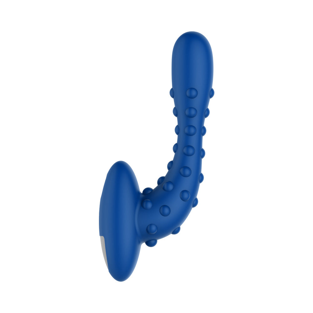 Forto Studded Pro Rechargeable Silicone Vibrating Anal Massager Blue - Fantasies Boutique