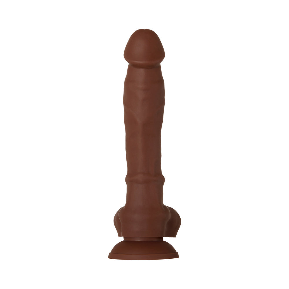 Evolved Real Supple Poseable 8.25 in. Realistic Silicone Dildo With Balls Brown - Fantasies Boutique