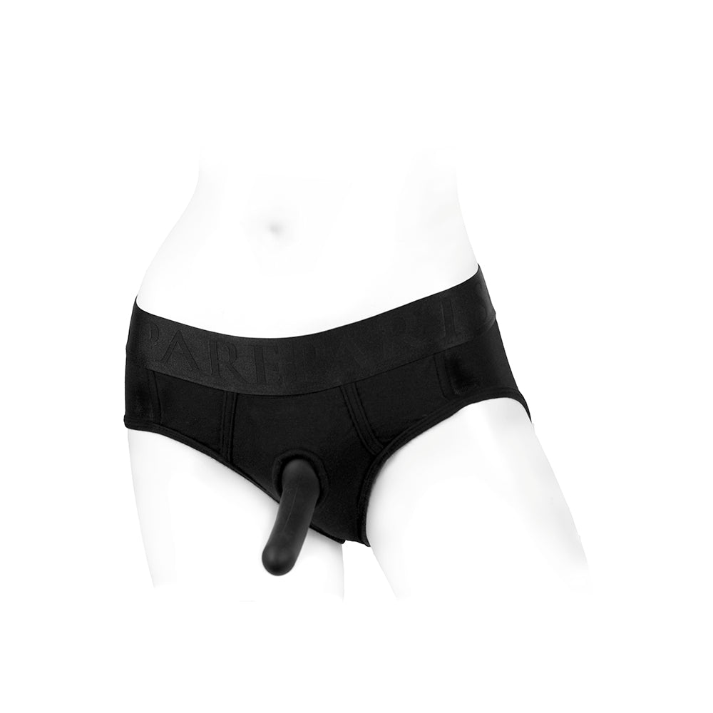 SpareParts Tomboi Rayon Briefs Harness Black Size XS
