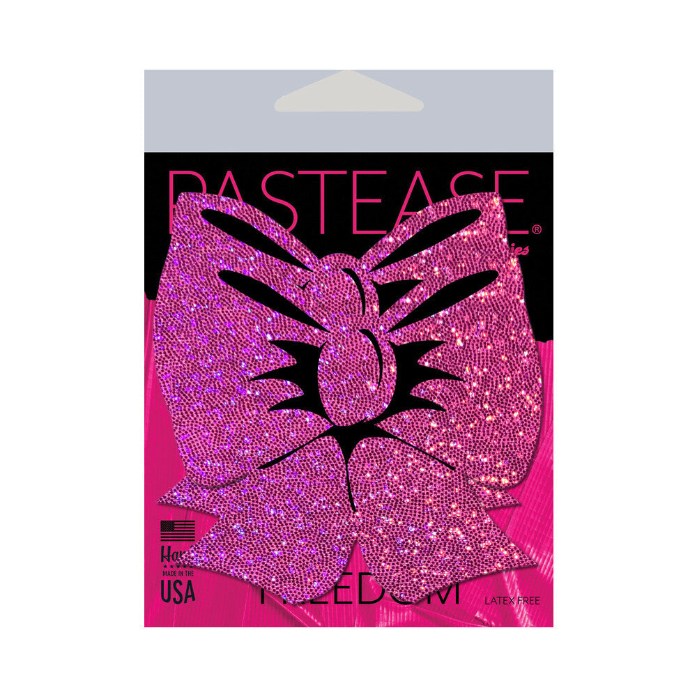 Pastease Bow: Hot Pink Glitter Bows Pasties