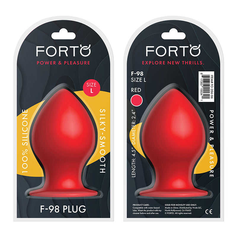 Forto F-98 Cone Silicone Anal Plug Large Red - Fantasies Boutique