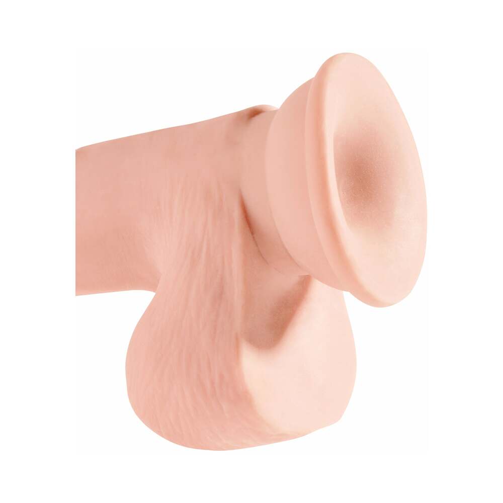 King Cock Plus 7.5 in. Triple Density Cock With Balls Realistic Suction Cup Dildo Beige - Fantasies Boutique