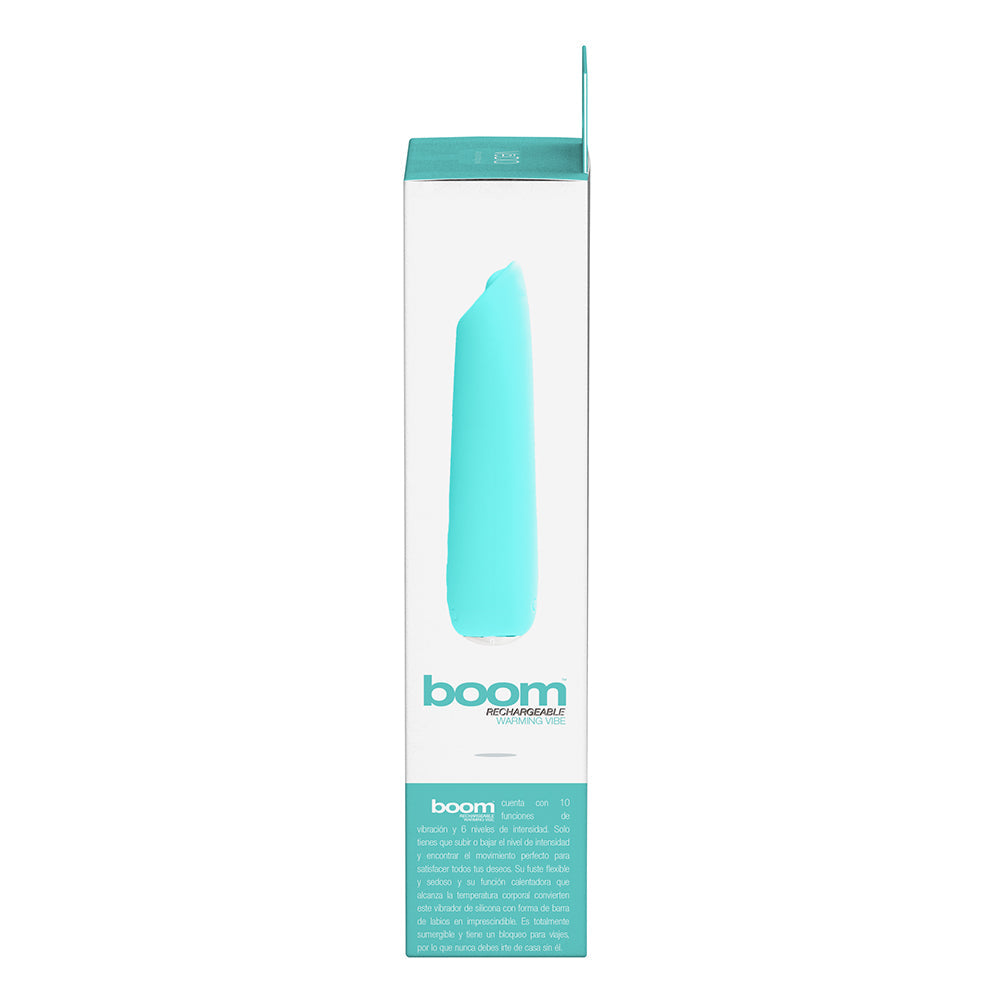 VeDO Boom Rechargeable Warming Silicone Slimline Vibrator Turquoise - Fantasies Boutique