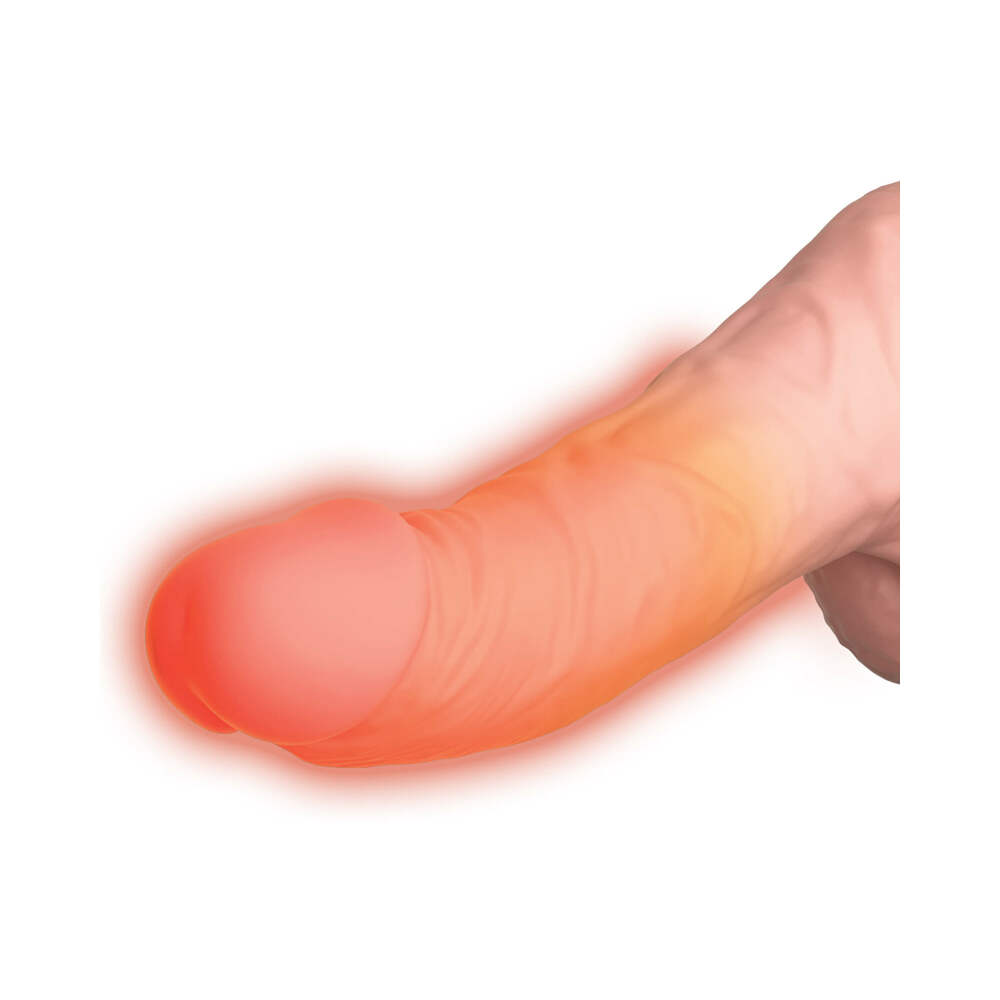 King Cock Plus 6.5 in. Thrusting Cock With Balls Rechargeable Realistic Vibrator Beige - Fantasies Boutique