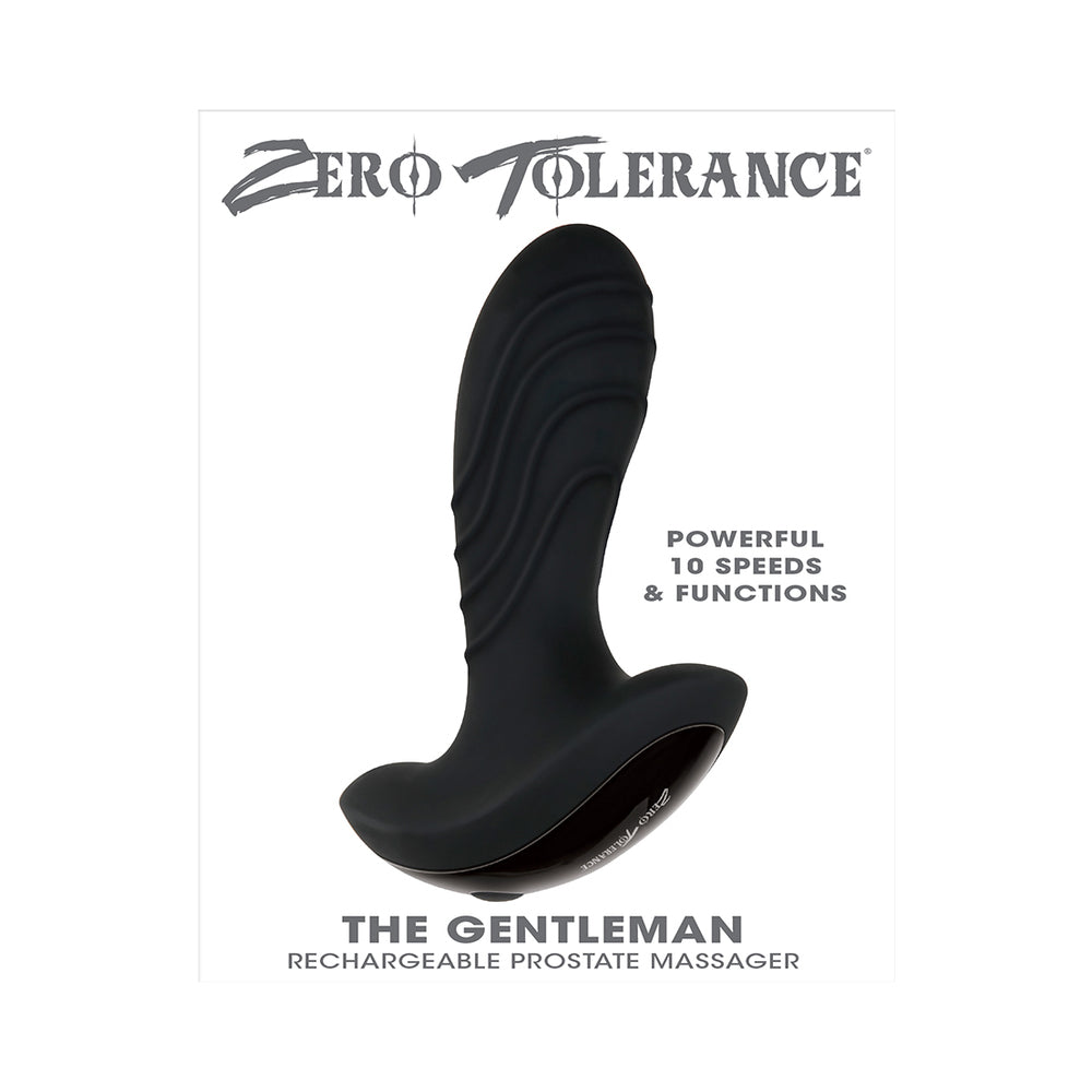Zero Tolerance The Gentleman Rechargeable Vibrating Silicone Prostate Massager Black - Fantasies Boutique