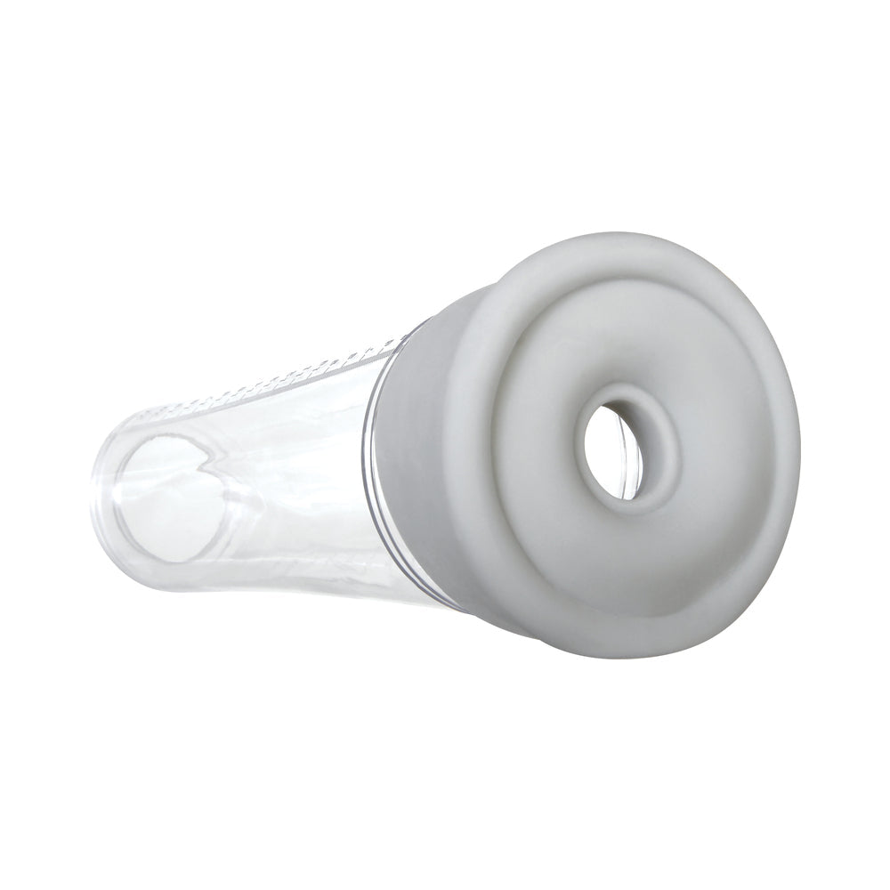 Zero Tolerance Sucking Good Rechargeable Vibrating Vacuum Pump Stroker Clear/White - Fantasies Boutique