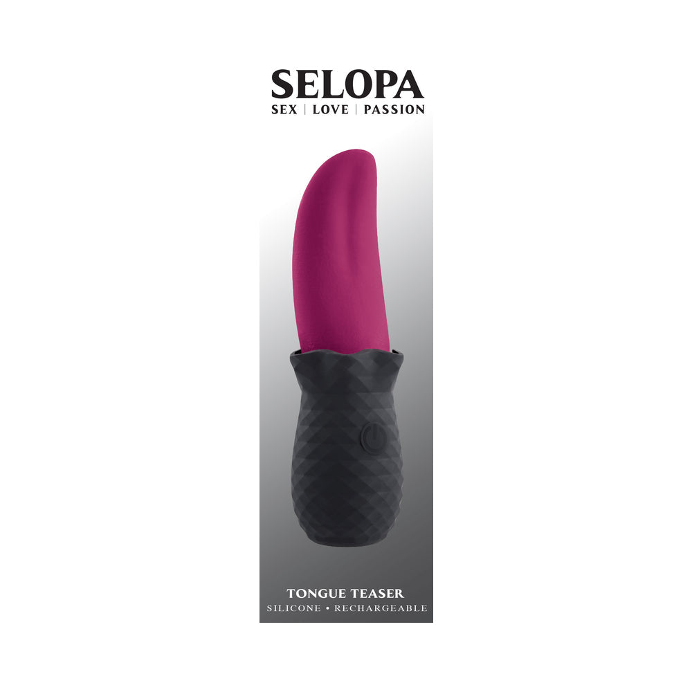 Selopa Tongue Teaser Vibe Rechargeable Silicone Pink Black - Fantasies Boutique