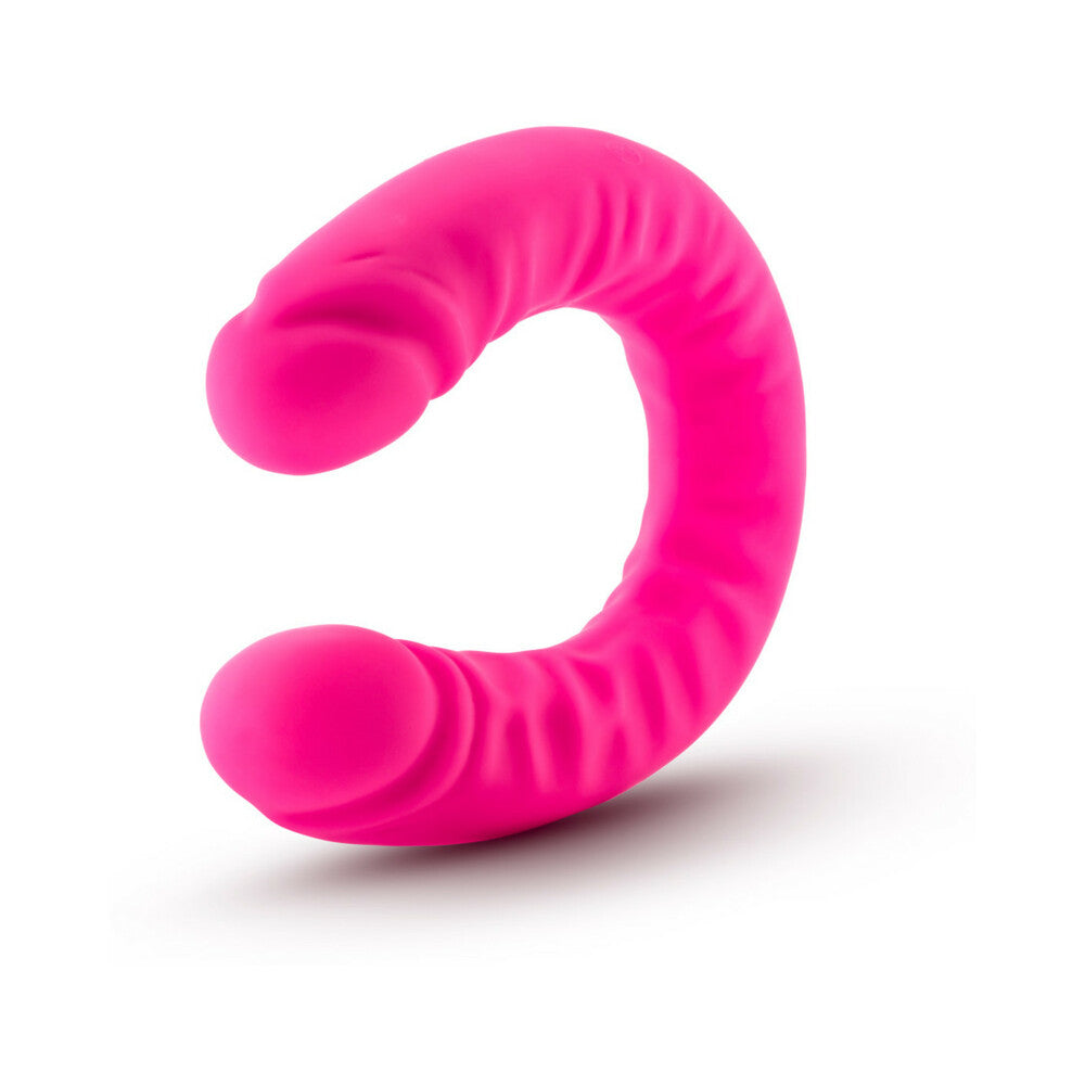 Blush Ruse Realistic 18 in. Silicone Slim Double Dong Dual Ended Dildo Hot Pink - Fantasies Boutique