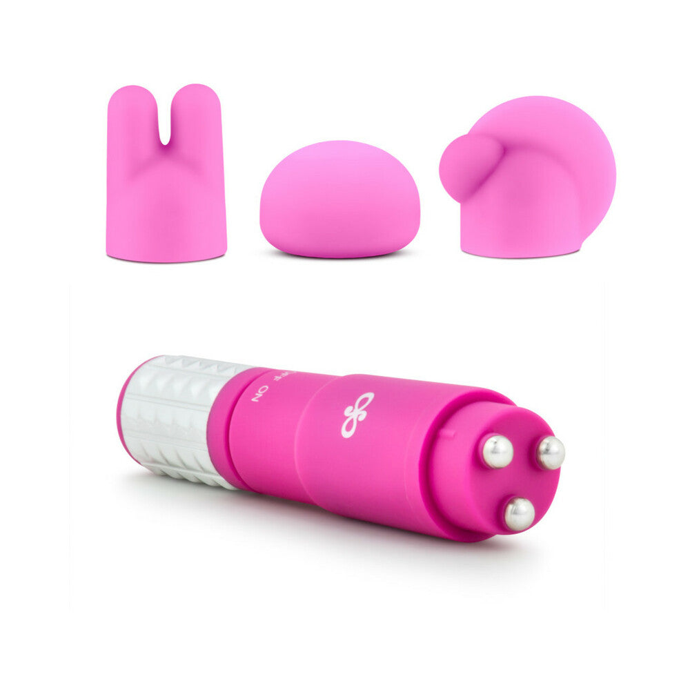 Rose Revitalize Massage Kit with Mini Vibrator & 3 Silicone Attachments Pink - Fantasies Boutique