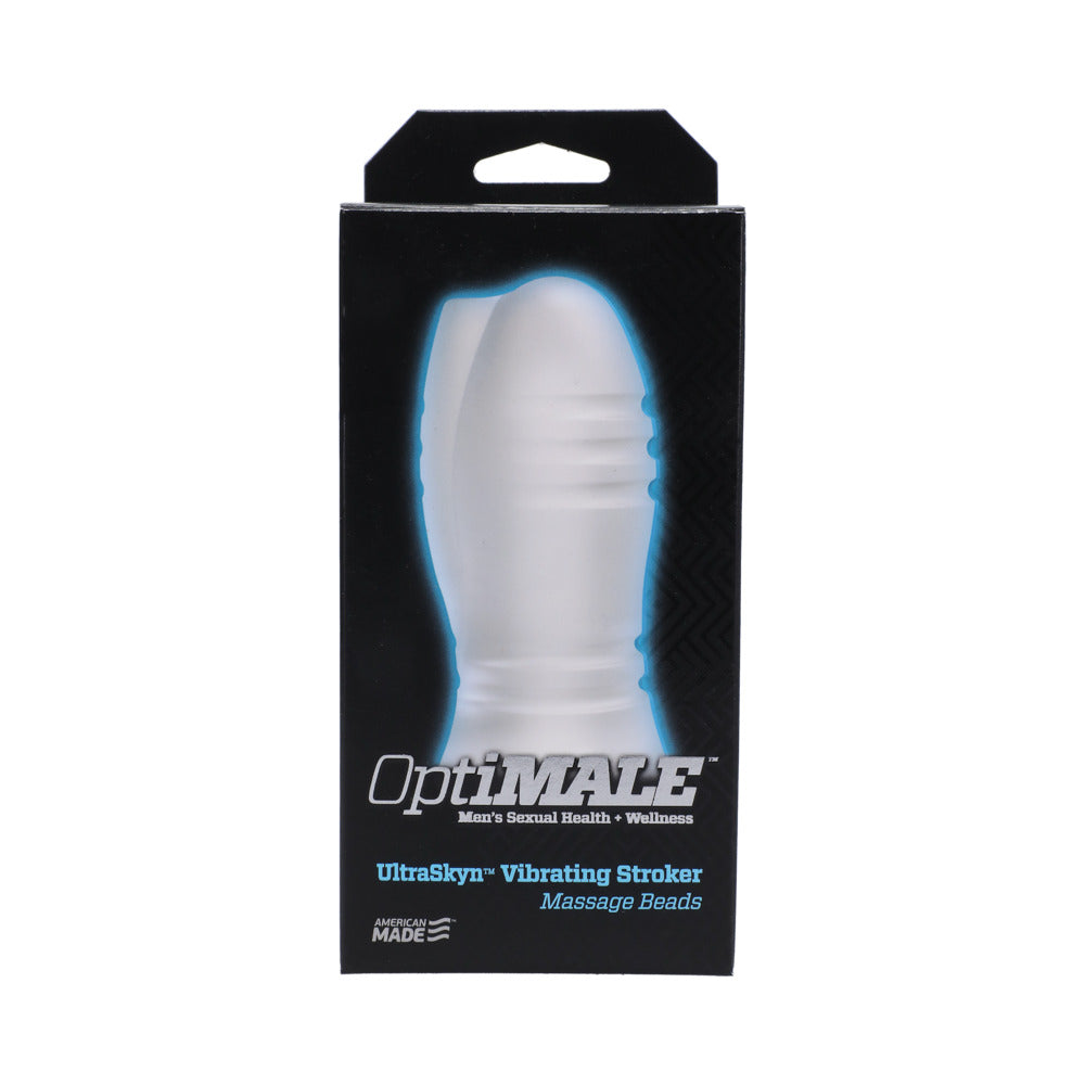 OptiMale Vibrating Stroker - Massage Beads Frost - Fantasies Boutique