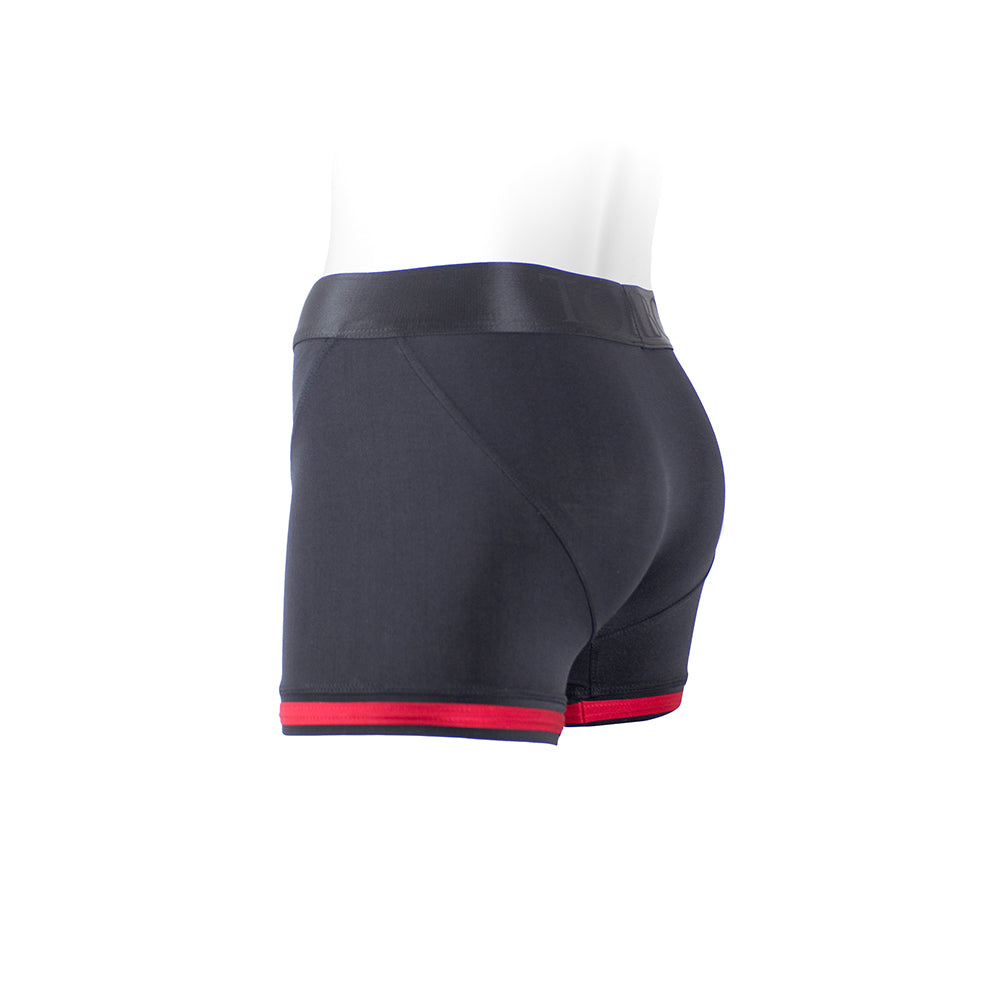 SpareParts Tomboii Nylon Boxer Briefs Harness Black/Red Size XL - Fantasies Boutique
