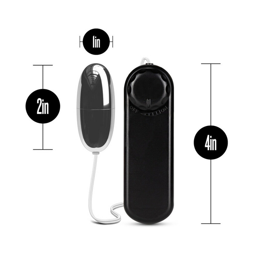 B Yours Silver Power Bullet Remote-Controlled Egg Vibrator Black - Fantasies Boutique