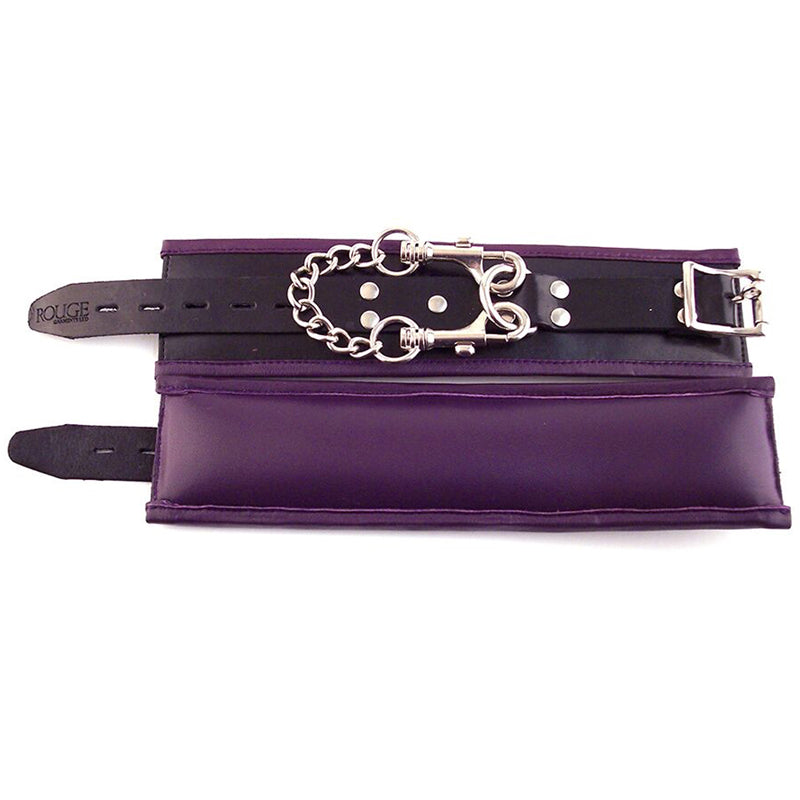 Rouge Padded Wrist Cuffs Black / Purple - Fantasies Boutique