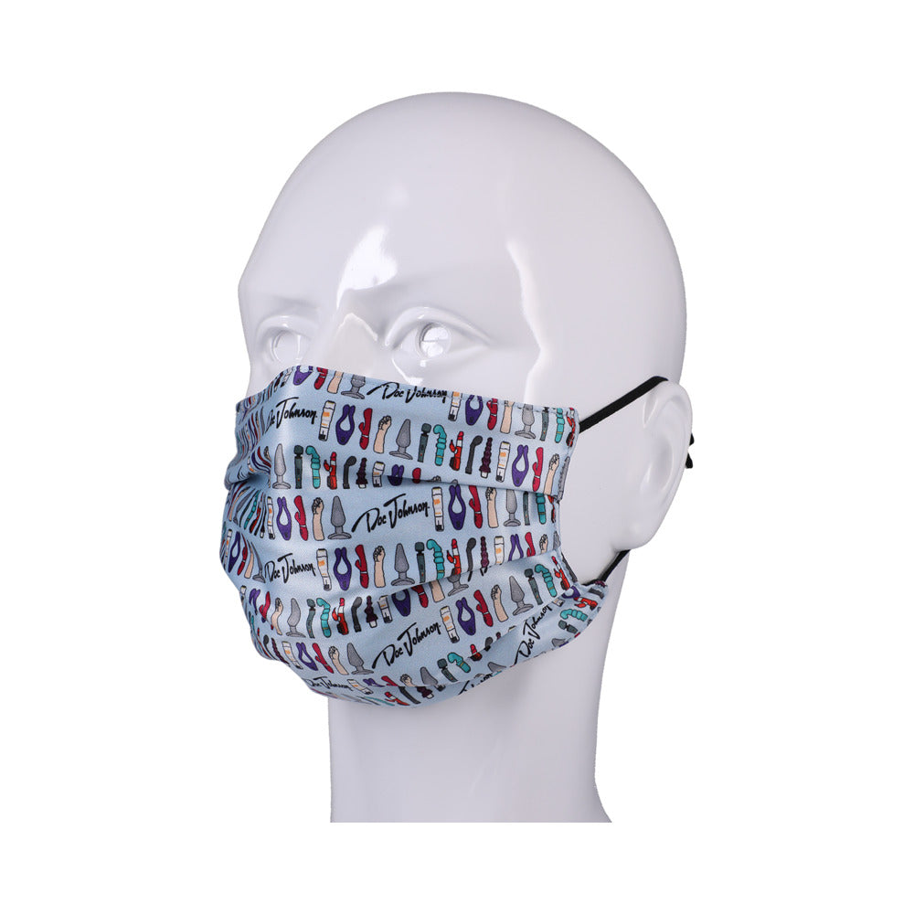 DJ Reversible & Adjustable Face Mask Blue Toy Pattern - Fantasies Boutique