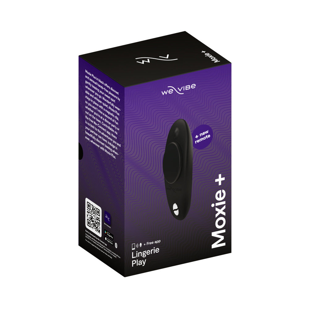 We-Vibe Moxie+ Rechargeable Remote-Controlled Silicone Wearable Clitoral Vibrator Black - Fantasies Boutique