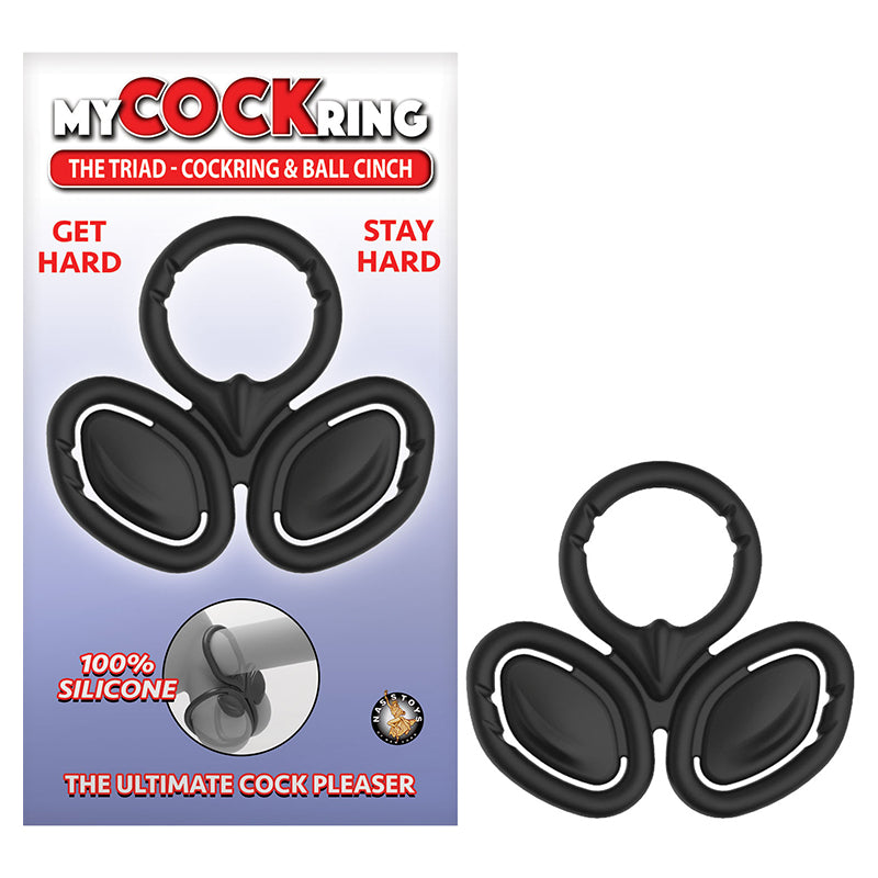 My Cockring The Triad Cockring & Ball Cinch Black - Fantasies Boutique