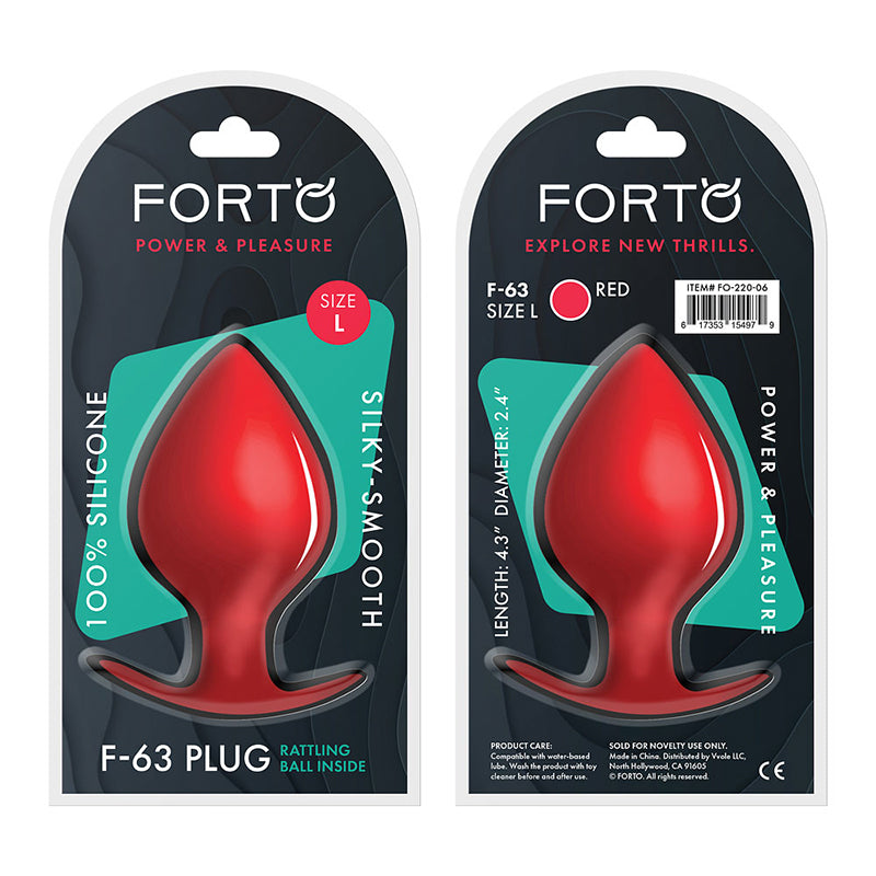 Forto F-63 Rattler Spade Silicone Anal Plug Large Red - Fantasies Boutique