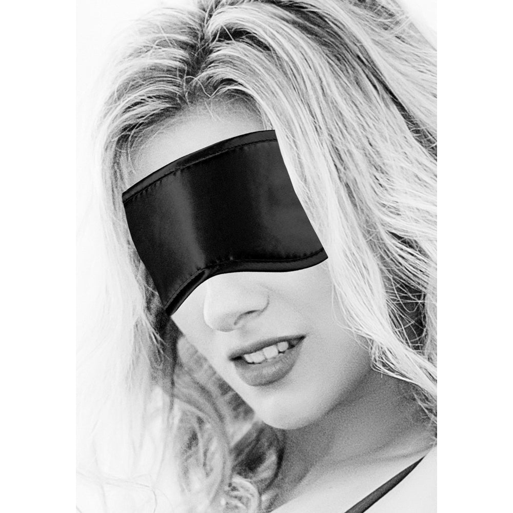 Ouch! Black & White Satin Eye Mask Blindfold Black - Fantasies Boutique