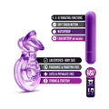 Play with Me Lick It Vibrating Double Strap Cockring Purple - Fantasies Boutique